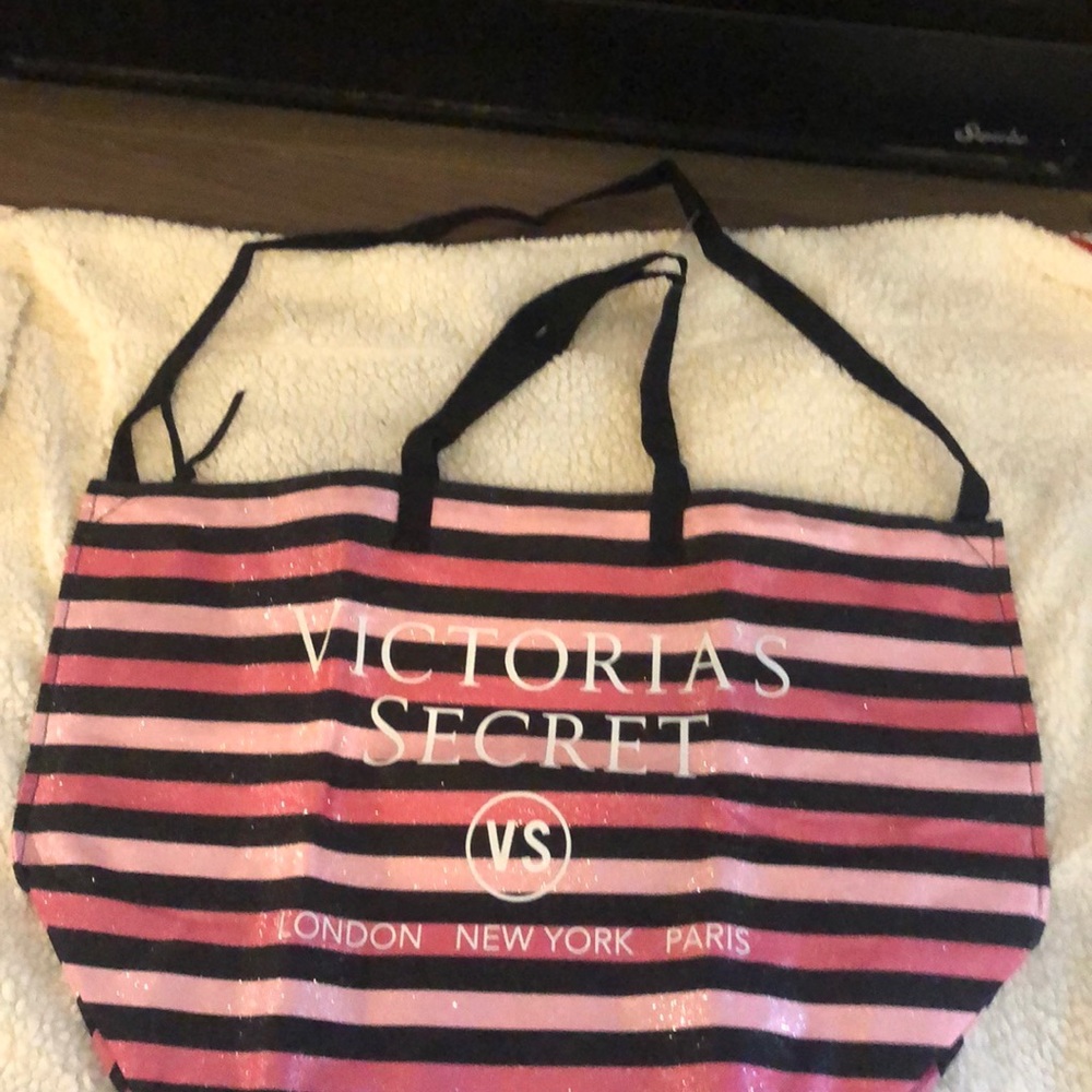 Brand new Victoria Secret striped tote bag!